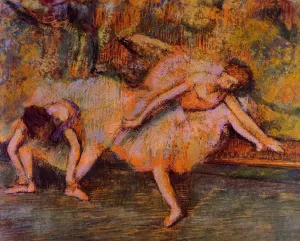 Two Dancers on a Bench by Edgar Degas - Oil Painting Reproduction