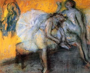 Two Dancers Resting by Edgar Degas - Oil Painting Reproduction