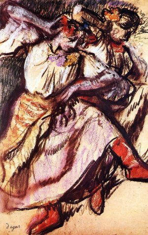 Two Russian Dancers by Edgar Degas Oil Painting
