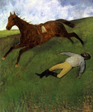 Verletzter Jockey Injured Jockey by Edgar Degas Oil Painting