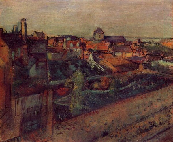 View of Saint-Valery-sur-Somme by Edgar Degas - Hand-Painted Oil Painting Reproduction
