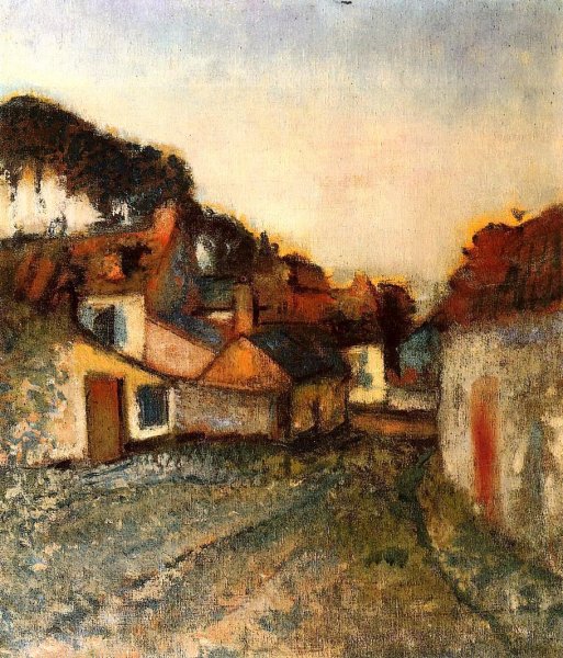 Village Street by Edgar Degas - Hand-Painted Oil Painting Reproduction