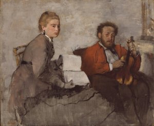 Violinist and Young Woman by Edgar Degas Oil Painting