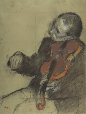 Violinist, Study for 'The Dance Lesson' by Edgar Degas Oil Painting