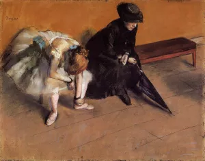 Waiting painting by Edgar Degas