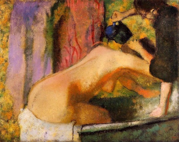 Woman at Her Bath by Edgar Degas - Hand-Painted Oil Painting Reproduction