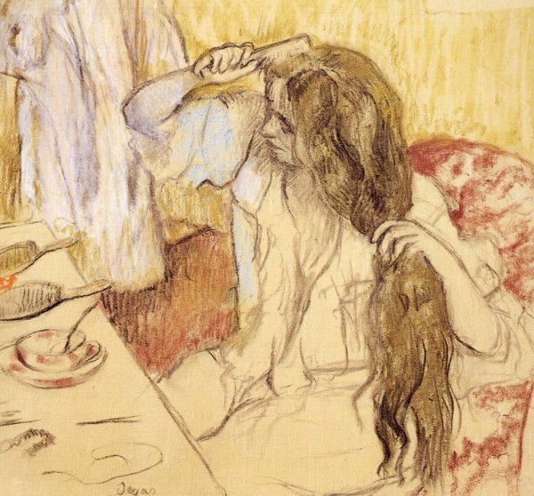 Main Product Photo of Woman at Her Toilet Painting by Edgar Degas