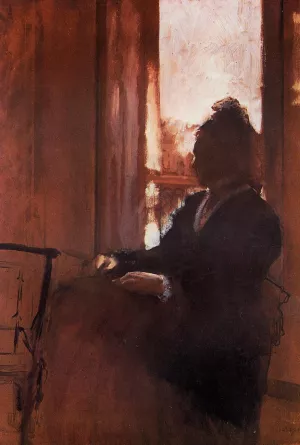 Woman at the Window 2 by Edgar Degas - Oil Painting Reproduction