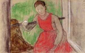 Woman at the Window by Edgar Degas Oil Painting