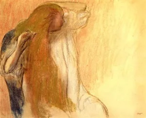 Woman Combing Her Hair 2 by Edgar Degas - Oil Painting Reproduction
