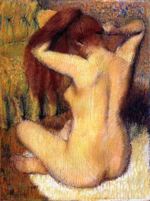 Woman Combing Her Hair 3 by Edgar Degas - Oil Painting Reproduction