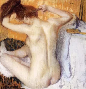 Woman Combing Her Hair by Edgar Degas - Oil Painting Reproduction