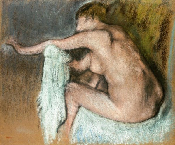 Woman Drying Her Arms by Edgar Degas - Hand-Painted Oil Painting Reproduction