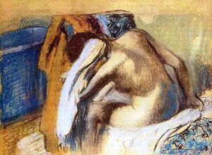 Woman Drying Her Hair by Edgar Degas - Oil Painting Reproduction
