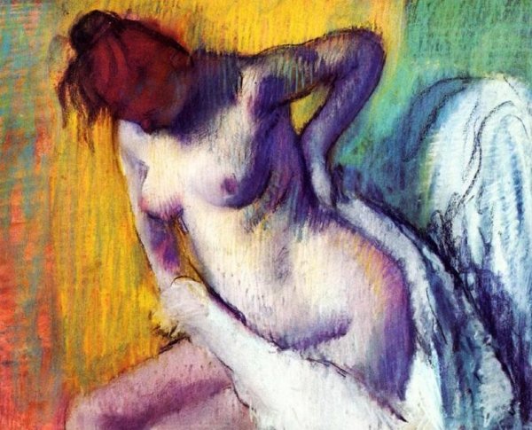 Woman Drying Herself 2 by Edgar Degas - Hand-Painted Oil Painting Reproduction