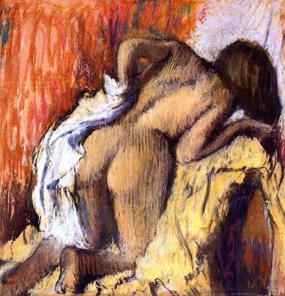Woman Drying Herself 4 by Edgar Degas - Hand-Painted Oil Painting Reproduction