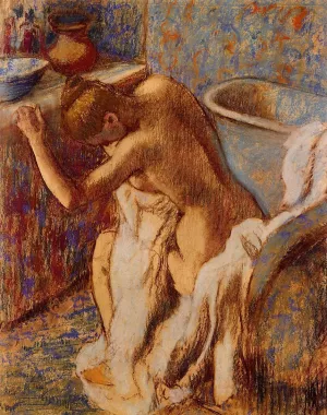 Woman Drying Herself by Edgar Degas - Oil Painting Reproduction