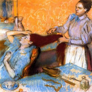 Woman Having Her Hair Combed 2 Oil painting by Edgar Degas