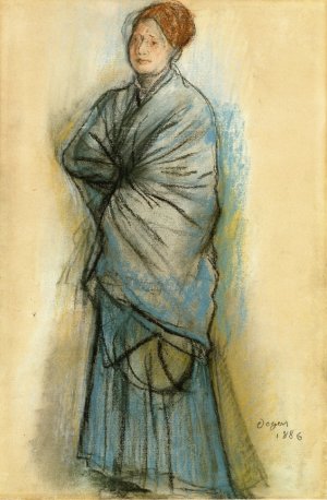 Woman in Blue also known as Portrait of Mlle. Helene Rouart by Edgar Degas Oil Painting