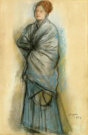 Woman in Blue also known as Portrait of Mlle. Helene Rouart by Edgar Degas Oil Painting