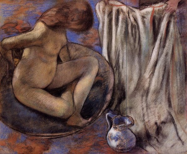 Woman in the Tub by Edgar Degas - Hand-Painted Oil Painting Reproduction