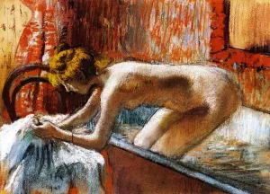 Woman Leaving Her Bath 2 by Edgar Degas - Oil Painting Reproduction