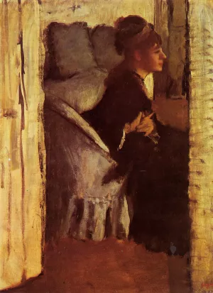 Woman Putting on Her Gloves by Edgar Degas - Oil Painting Reproduction