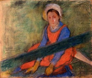 Woman Seated on a Bench by Edgar Degas Oil Painting