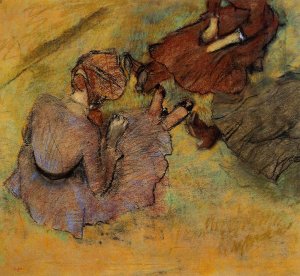 Woman Seated on the Grass by Edgar Degas Oil Painting