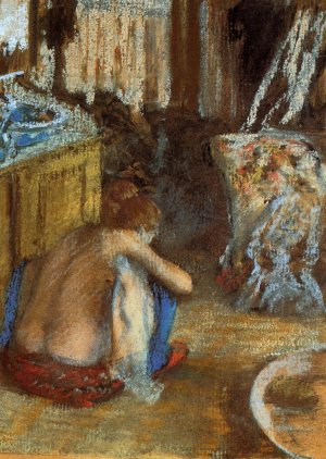 Woman Squatting by Edgar Degas Oil Painting