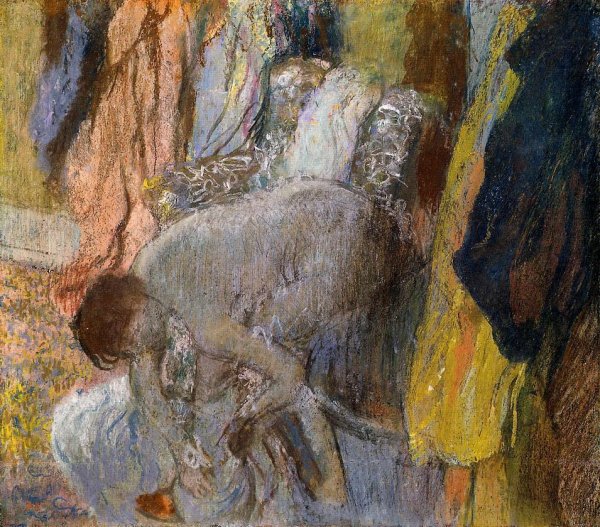 Woman Washing Her Feet by Edgar Degas - Hand-Painted Oil Painting Reproduction