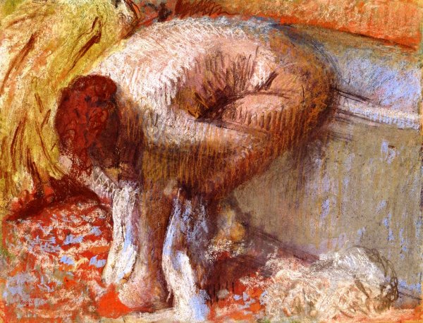 Woman Wiping Her Feet by Edgar Degas - Hand-Painted Oil Painting Reproduction