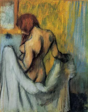 Woman with a Towel by Edgar Degas - Oil Painting Reproduction