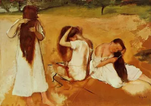 Women Combing Their Hair by Edgar Degas - Oil Painting Reproduction