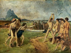 Young Spartans Exercising by Edgar Degas Oil Painting