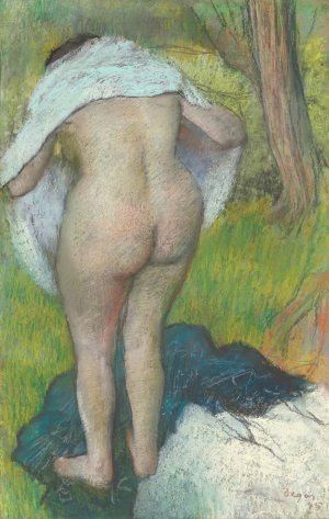 Young Woman Dressing Herself by Edgar Degas Oil Painting