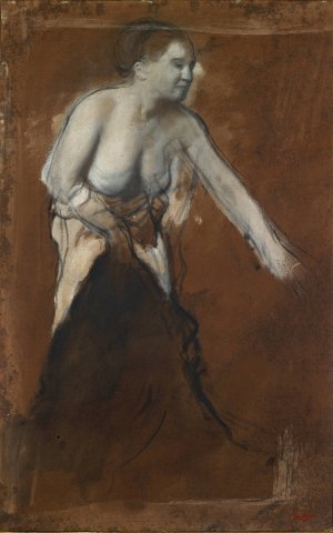Young Woman, Half Undressed by Edgar Degas Oil Painting