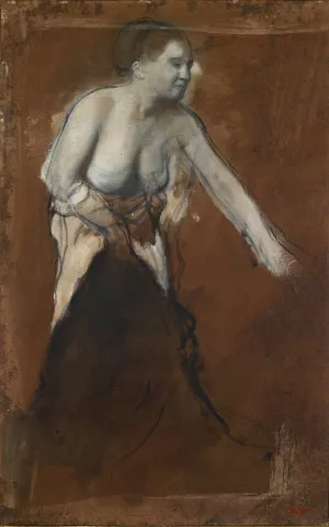 Young Woman, Half Undressed by Edgar Degas Oil Painting