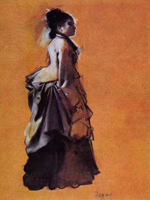 Young Woman in Street Dress by Edgar Degas - Oil Painting Reproduction