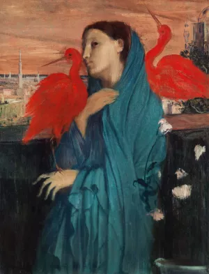 Young Woman with Ibis by Edgar Degas Oil Painting
