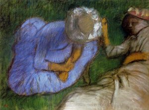 Young Women Resting in a Field by Edgar Degas Oil Painting