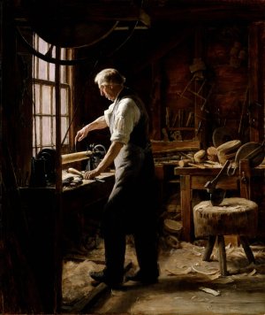 The Blockmaker by Edgar Melville Ward Oil Painting
