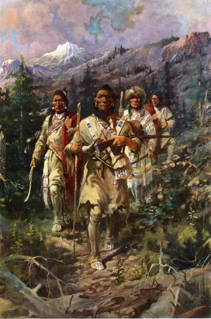 Seeking the White Man's Book by Edgar Samuel Paxson - Oil Painting Reproduction