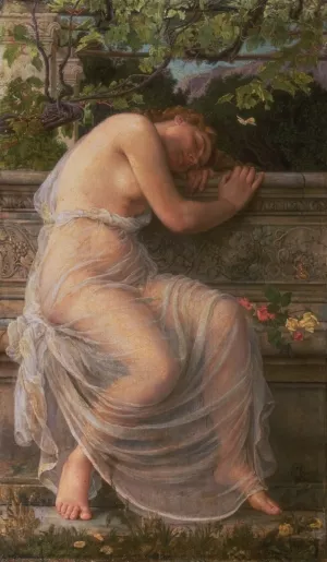 The Sleeping Girl by Edith Corbet Oil Painting