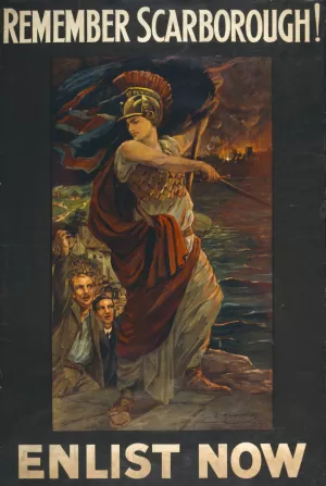 Remember Scarborough! Enlist now by Edith Kemp-Welch Oil Painting