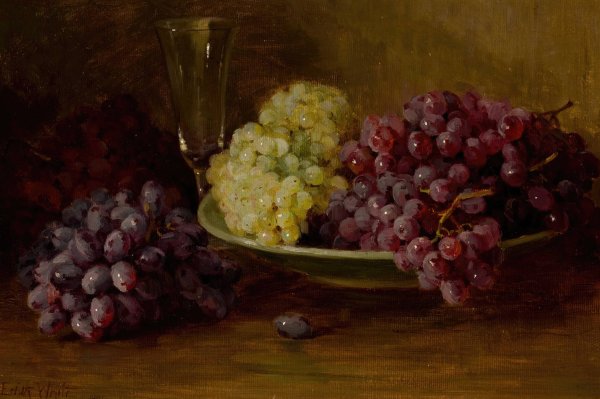 Still Life with Grapes  by Edith White - Hand-Painted Oil Painting Reproduction