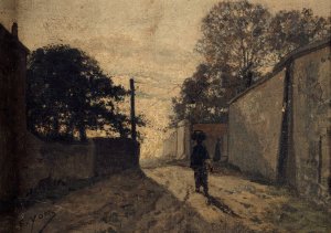 La Rue Saint-Vincent a Montmartre by Edmond Charles Joseph Yon Oil Painting
