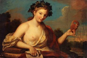 Allegorie de la Comedie. by Edmond Collignon Oil Painting