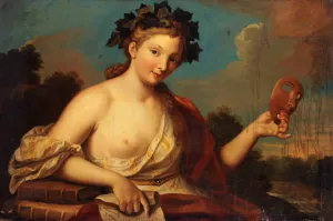 Allegorie de la Comedie. by Edmond Collignon Oil Painting