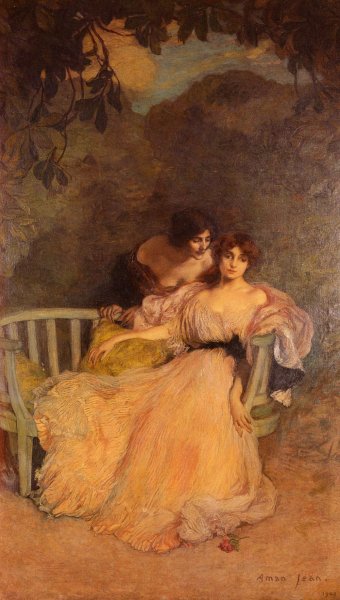 Main Product Photo of La Confidence Painting by Edmond Francois Aman-Jean